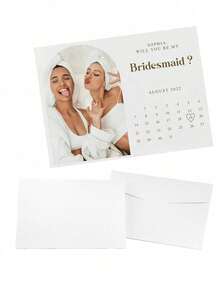 1张可定制伴娘邀请卡，可编辑照片邀请卡，“你愿意做我的伴娘吗？”，日历模板，伴娘邀请照片日历，家居装饰客厅 - 多色 - 查看 12