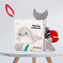 Black & White Cloth Book, Early Education Book With 3D Tail, Baby Won't Bite, Infant Cognitive Toy