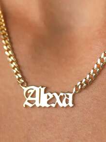 定制不锈钢NK链项链，男女皆宜，适合万圣节装饰、圣诞节礼物、时尚首饰、个性化姓名吊坠项链、嘻哈首饰、金银链项链、定制姓名项链、生日派对礼物、送给朋友、情侣的理想礼物、新年魅力之选