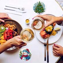 1 bộ/4 cái/6 cái/300 cái Đế lót ly bằng bùn diatom họa tiết người tuyết, thích hợp để trang trí nhà cửa, quán cà phê, trà chiều, trang trí nhà hàng, tiệc theo chủ đề, trang trí hàng ngày và cũng có thể làm quà tặng Giáng sinh - Nhiều màu - Xem 6