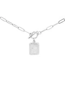 Goldene und silberne Kreuz-Anhänger Halskette für Frauen, Kreuz-Charm Halskette mit Schiebeverschluss, zierliche Büroklammer-Kette religiöser Schmuck als Geschenk für christlichen Glauben, Taufe, Erste Kommunion - Verschiedenfarbig - Übersicht 16