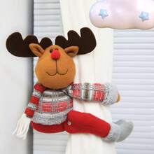 Christmas Decoration Knitted Santa Claus Doll Window Curtain Buckle Cartoon Figurine Hanging Ornament, Hotel Holiday Supplies, Theme Party Home Decor Christmas Decorations Room Decor Christmas Decorations Home