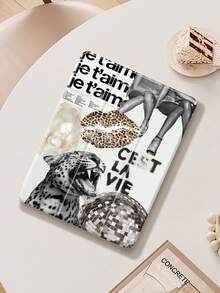 Leopard Print & Disco Ball Pattern IPad Case, Compatible With IPad Air 4/5 (10.9 Inch), IPad 7/8/9 (10.2 Inch), Built-In Apple Pencil Slot, Also Fits Tab S6 (10.4 Inch), Tab A7 Lite (8.7 Inch), Leather Protective Cover, Suitable For Back To School, Valentine's Day, New Year And Other Occasions - Multicolor - View 4