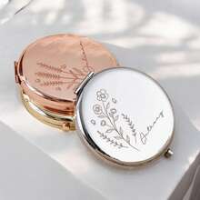 Oglindă de buzunar personalizată, cadou cu nume personalizat, cutie cadou cu ambalaj, cadou pentru domnișoare de onoare, cadou pentru petrecerea burlăcițelor, cadou de nuntă, oglindă de buzunar sculptată pentru mamă - multicolor - Vizualizare 4