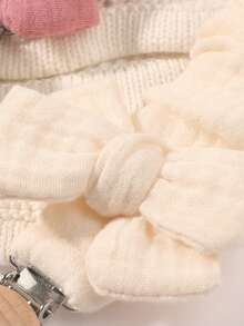 2pcs Baby Solid & Printed Pacifier Clips, Bowknot Pacifier Holder, Wooden 3-Hole Pacifier Clips, Suitable For Daily Use In Blue, Pink, Khaki