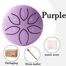 1 pieza Tambor etéreo de 3 pulgadas y 6 tonos, mini tambor de lengüeta de acero, tambor de lluvia para exteriores, instrumento profesional para adultos principiantes para una fácil introducción a la percusión, disponible en varios colores, sonido claro, adecuado para meditación, enseñanza, entretenimiento, etc., y también hace un excelente regalo.