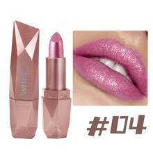 SAM SUGAR 1pc Diamond Pearl Gloss Lipstick, Waterproof, Sparkling, Moisturizing, Long-Lasting Lip Gloss, Versatile For Holidays, Parties, Stage Makeup - 彩色 - 查看 17