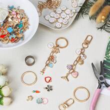 300pcs Complete Keychain Making Kit - Includes Key Rings, Extender Chains, Charms, Jewelry Pliers, Bag Charm Accessories, Full Supplies For DIY Keychain Crafting - Mixed Colors - View 3