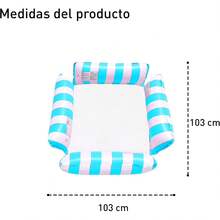 EstiloBluelander Set De 2 Hamacas Inflables Para Alberca 103X103 Cm, Flotador Para Adultos En PVC Con Malla De Nailon, Soporta Hasta 100 Kg, Incluye Bomba De Aire, Ideal Para Relajarse En PiscinaVersióN Mejorada