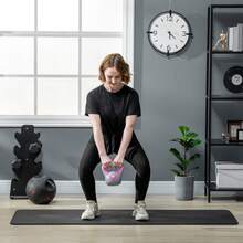 SPORTNOW Kettlebell, 2kg Kettle Bells With Handle For Home Gym Weight Lifting And Strength Training, Pink And Grey - Pink - View 1