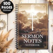 1pc Aesthetic Sermon Notes Spiral Journal - Christian Bible Verse Notebook, Religious Gifts, Faith Prayer Organizer For Note Taking, Church Diary, Personal Use - A - View 5