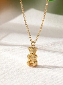 1 chiếc vòng cổ mặt gấu sang trọng, tinh tế, đa năng thời trang - Vàng - Xem 2