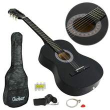 38" New Beginners Acoustic Guitar With Case, Strap, Tuner And Pick - Black - View 3