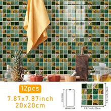 SUPSTICKER 12 miếng dán trang trí nhà cửa bằng chất liệu PVC dày dặn, kiểu dáng hiện đại, họa tiết gạch mosaic giả 2D, tự dính, chống thấm nước, chống dầu, dễ dán, thích hợp cho phòng ngủ, nhà bếp, phòng tắm, mặt bàn đảo bếp, trang trí tường phòng khách. Kích thước: 3.93*3.93/5.9*5.9/7.87*7.87 inch - Nhiều màu - Xem 19