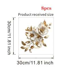 3D花朵马桶盖贴纸，马桶座便器盖贴花，浴室防水壁画乙烯基贴花，浴室装饰，浴室装饰，可移除贴纸