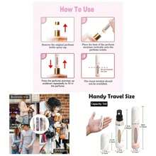 Perfume Travel Refillable Bottleu2013 Portable Sprayer, Empty Perfume Bottles With Unique Patterns, Refill Pump Traveling And Outgoing, 2 Pcs Pack Of 5 MlWhite And Pink - Đá cẩm thạch đen - Xem 2