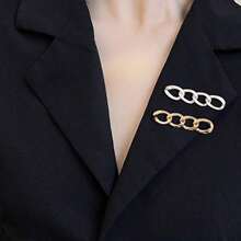 1/2/3/4/6pcs Detachable Alloy Chain Waist Cincher Brooches, Waist Shaper For Women - 彩色 - 查看 11