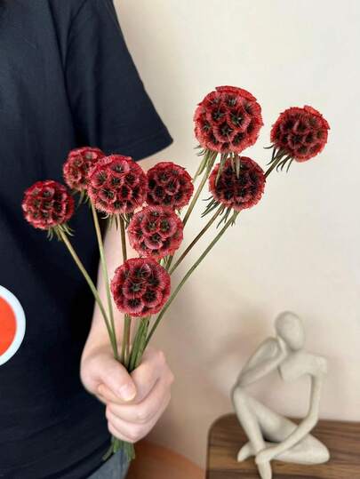 10 Pieces Red Dried Blue Pot Flower Pods, Preserved Flower Bulbs, Natural Plants, Dried Flower Arrangements, Vase Fillers, Home Decor, Wedding Decor, Christmas Decor