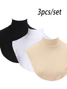 3 件套女士围脖保暖羊毛立领围脖围巾，防风舒适颈部保暖，适合所有季节 - 彩色 - 查看 9