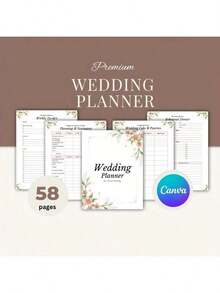 Wedding Planning Checklist And Budget Organizer - A5 White Spiral Notebook With Flower Pattern, 86 Page Horizontal Grid, 6 Sections (Guest List, Supplier, Decoration, Clothing) - A Unisex Wedding Planning Template Suitable For Couples And Wedding Supplies