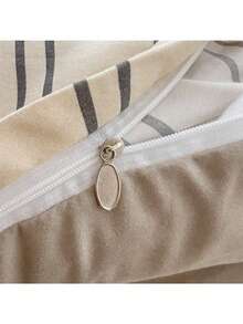 1pc Coffee Striped Duvet Cover (No Filling), Cozy Minimalist Scandinavian Style, Suitable For Single/Twin/Double/Queen Bed In Home/Bedroom/Dormitory, All Seasons - Light Brown Vertical Stripes - View 7