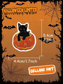 [Halloween Limited Edition]52PCS Halloween Decorative Stickers, Including Ghosts, Pumpkin Heads, Skeletons, Etc. A Practical Halloween Gift, Suitable For Decorating Phone Cases, Notebooks, Laptops, Diaries, Water Cups, Etc.