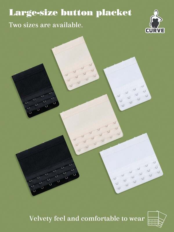 6-Piece New Large-Sized Elastic Snap-Back Stretch Belt - 4 Snaps, 6 Snaps - Sizes Resolve Your Troubles And Extend The Bra Fastener