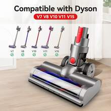 Brush Compatible With V7, V8, V10, V11, V15 Vacuum Cleaner Electric Brush With Direct Drive With 4 Front Lights For Hard Floors And Short-Pile Carpets