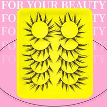 6 Pairs Wet Fox Eye Lashes Anime False Eyelashes Cosplay Fake Lashes Dramatic Eyelashes Wet Eyelashes Extensions Makeup Tool