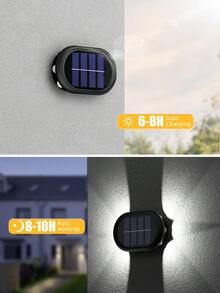 2/4 件太阳能户外壁灯、装饰楼梯灯、户外花园聚光灯、便携式露营灯、户外墙壁装饰灯、IP44 LED 景观灯、暖白光/冷白光选项 - 6LED凸鏡-壁燈 - 查看 5