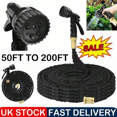 Vandise Expandable Garden Hose Water Pipe, Expands To 75/100/150/200FT, 7-Mode Nozzle Multiple Spray Patterns 3/4" Durable Fittings, Lead-Free Lightweight No-Kink Garden Hose For Cleaning Outdoor, Portable Hose Pipe Garden Hose Nozzle Heavy Duty, Expanding Expandable Flexible Garden Water Hose With 7 Spray Nozzle , Expands 3 Times, 75 Feet Hosepipes, Adjustable 7 In 1 Spray Nozzle, Compact And Lightweight Water Hose With 3/4" Fittings, For Watering Garden Pots Balconies, Hoses Expandable Garden Hose 75ft Telescopic Heavy Duty Expanding Water Hose With 7 Function Nozzle, 3 Layer Latex, Compact And Portable, Black