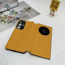 1 件豪华商务翻盖圆形窗口真皮手机壳带支架，适用于 Pixel 9Pro、Pixel 9、Pixel 8Pro、Pixel 8A、Pixel 8、16Promax、16pro、16、15promax、15pro、15、14promax、14pro、14、13promax、13pro、13、12promax、12pro、12、Galaxy S25Ultra、S25+、S25、S24Ultra、S24+、S24、S23Ultra、S23+、S23、S23FE、S24FE、A16、A26、A36、A56，全身保护手机壳 - 黃色1 - 查看 12