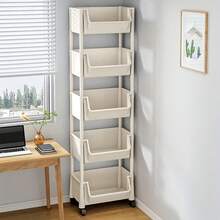 Mobile 4-Tier Spa Storage Cart With Wheels – Non-Electric Rolling Shelving Unit, Ideal For Living Room, Bedroom, Dorm, Salon & Shop, Practical Space Organization - trắng - Xem 11