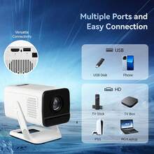 ProGaga PG310 Mini Projector 4K Android 300Ansi BT5.4 Projetor For Movie PG310 Smart Home Theater Outdoor Video Portable Beamer - Black and White - View 10