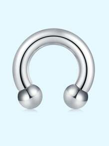 1pc Punk PA Ring Horseshoe Circular Barbell 316L Stainless Steel Body Jewelry For Women And Men Halloween Gift Daily Decoration - Multicolor - View 27