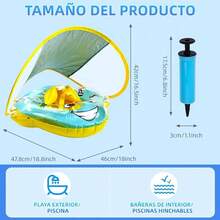 Flotador De Piscina Para NiñO Con Toldo, ProteccióN UPF50+, Parte Inferior De Apoyo De , Inflable - 1 - Ver 5