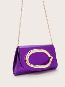 闪亮、耀眼、奢华、迷人、优雅、精致的大号女士手拿包、晚宴包、派对手提包，配有可拆卸链条肩带，适合婚礼、派对、舞会等场合，采用天鹅绒材质，时尚优雅，适合女孩、女士、大学生、年轻职业人士和上班族。 - 紫色 - 查看 4