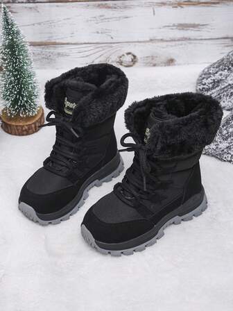 Kids Snow Boots Winter Warm Boots For Girls Boys Outdoor Waterproof Anti-Slip Shoes