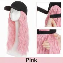 16inch/40cm Adjustable Baseball Cap Hat With Long Wavy Curly Hair Wig Synthetic Hairpiece Corn Wave Curly Hair Extensions For Women Daily Wear, Easy To Put On And Take Off, Natural Looking, Soft And Breathable, Perfect For Casual Outings And Sports Events Halloween Xmas Party - 彩色 - 查看 10