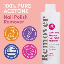 Ella+Mila 100% Acetone Nail Polish Remover - Pure Acetone Fingernail Polish Remover For Removal Of Glue, Gel, Acrylic - 8oz