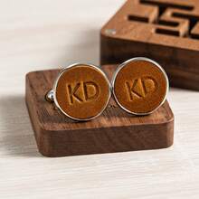 Personalized Embossed Monogram Wedding Cufflink, Custom Handmade Groomsmen Proposal, Gift For Father, Best Man Gift, Wedding Groomsman Cufflinks, Christmas Gift - Multicolor - View 2