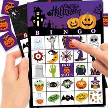 Halloween Bingo Game Set 36pcs Set, Player Cards Pack - 24 Players Halloween Bingo Cards Halloween Party Games For Adults & Family Activity - Game Cards For Classroom Family Activities Halloween Party Favors,Christmas