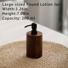 1pc Walnut Wood Pump Bottle, Luxury Hotel Shower Gel, Shampoo, Lotion, Hand Wash Dispenser