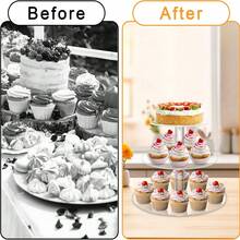 3-Tier/4-Tier Acrylic Cupcake Stand, Clear Dessert Display Rack With Base, Suitable For Wedding, Party, Baby Shower, Gathering - Clear - View 8