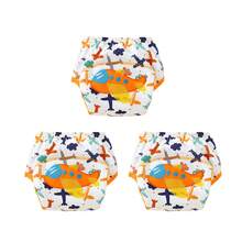 3/6片装可重复使用婴儿尿布，刺绣可重复使用婴儿训练内衣，男孩女孩学习内衣，透气，柔软舒适 - 彩色 - 查看 30