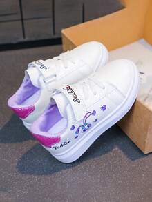 1 Pair Back To School Popular Kids Shoes For Girls, Cartoon Rabbit Design White Sneakers, Fashionable Non-Slip Soles For Comfortable Wear