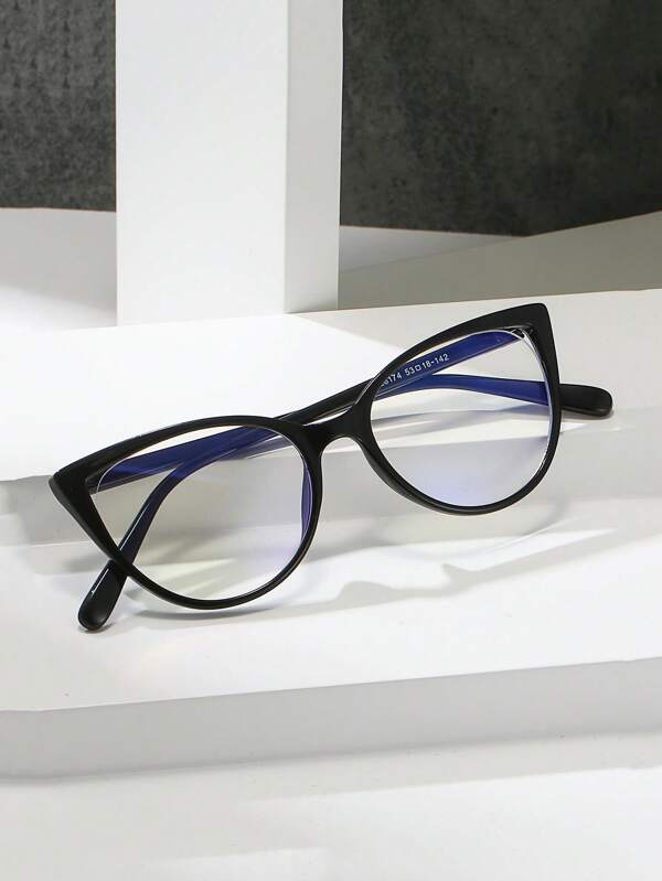 Unisex Computer/Gaming/TV/Phone Plastic Cat Eye Frame Glasses, Reduce Eye Strain, Fashion Clear Lens Glasses Frame
