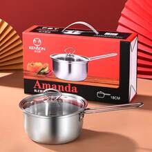 Stainless Steel Soup Pot, Household Noodle Pot, Induction Cooker, Suitable For Gift Small Soup Pot, Stainless Steel Thick Soup Pot, Noodle Pot, Household Large Capacity Boiling Water Pot, Soup Cooking Induction Cooker, Gas Stove, Universal - Multicolor - View 12