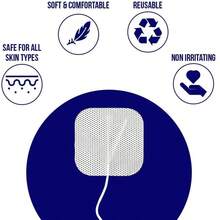 40 PCS Electrode Pads For Tens Electrode Pads EMS Replacement Unit 2x2 7000 3000 Muscle Stimulator - 黑與白 - 查看 3