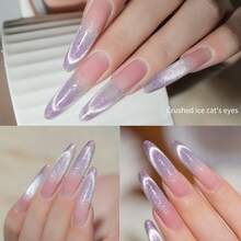 XEIJAYI 1PC 10ml Cat Eye Nail 2025 Holographic Nail Art Reflective Cat's Eye Magnetic Nail Gel Soaking UV LED Gel Salon Female Nail Art Tools Fashion Nail Gel - 紫色 - 查看 8